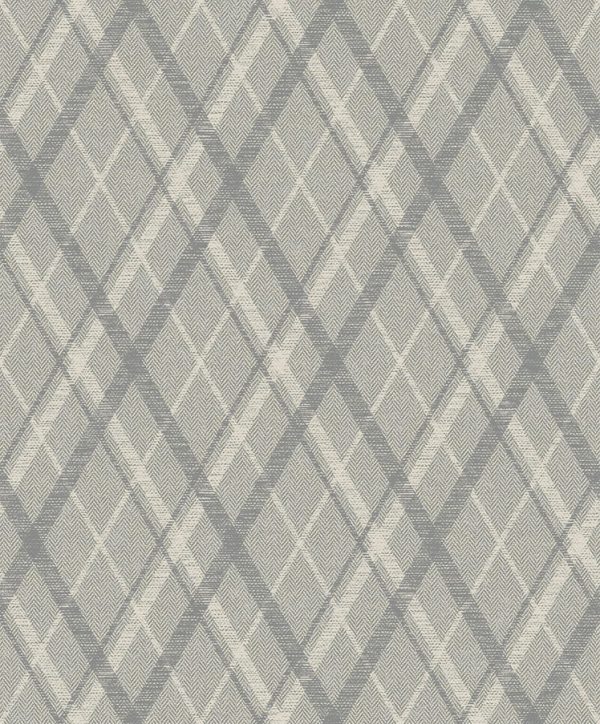 Papel pintado de rombos en tonos de color gris Steel 9400307