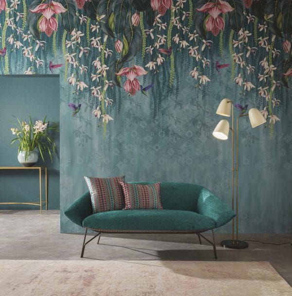 Mural de papel pintado de flores en color gris Trailing Orchid W7334-02 - Imagen 3