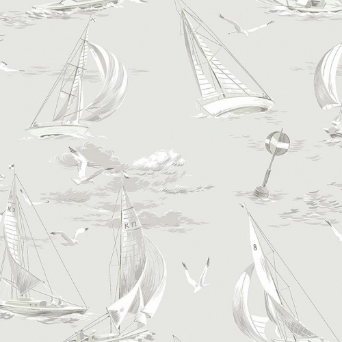 Papel pintado de barcos en color beige Sailboats 8855