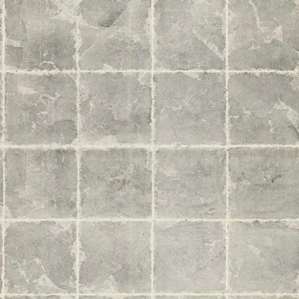 Papel pintado de mosaico en color gris Metal Leaf Squares KT2101