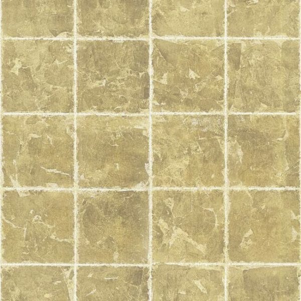 Papel pintado de mosaico en color dorado metálico Metal Leaf Squares KT2102