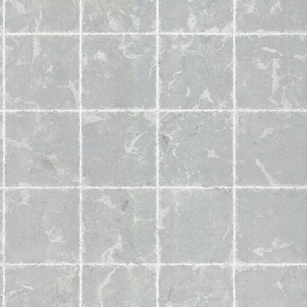 Papel pintado de mosaico en color plata metálico Metal Leaf Squares KT2103