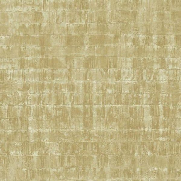 Papel pintado de mosaico en color dorado metálico Liquid Metal KT2131