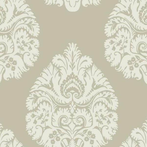 Papel pintado de damasco en color beige Teardrop Damask KT2142