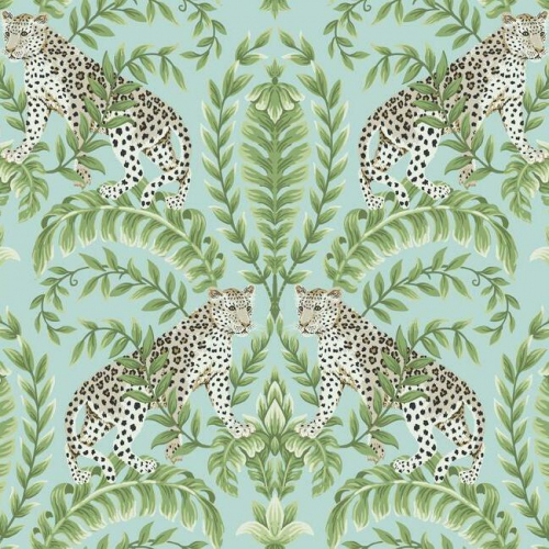 KT2231 Green Laurel Leaf Ogee Wallpaper