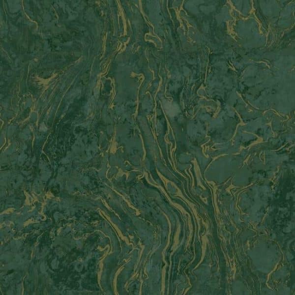 Papel pintado en acabado natural en color verde Polished Marble KT2222