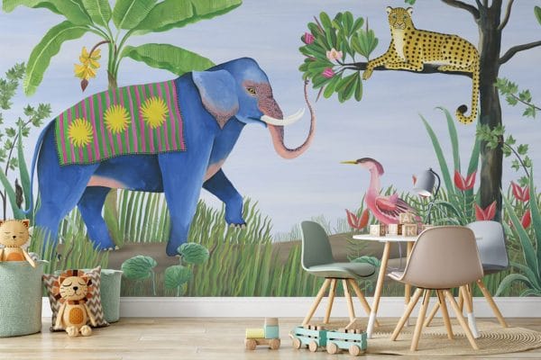 Mural de papel pintado de animales infantil multicolor Jungle Friends 9700152 - Imagen 3