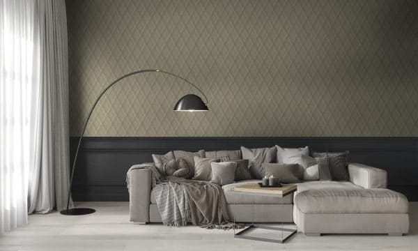 Papel pintado de rombos en tonos de color beige Cream 9400304 - Imagen 3