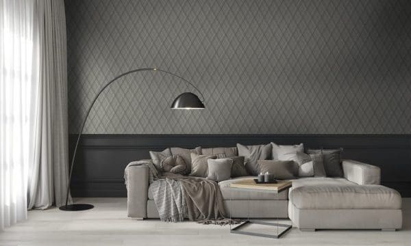 Papel pintado de rombos en tonos de color gris Steel 9400307 - Imagen 3