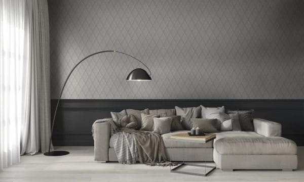 Papel pintado de rombos en tonos de color gris Grey 9400309 - Imagen 3