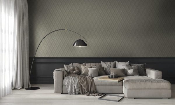 Papel pintado de rombos en tonos de color beige Stone 9400310 - Imagen 3