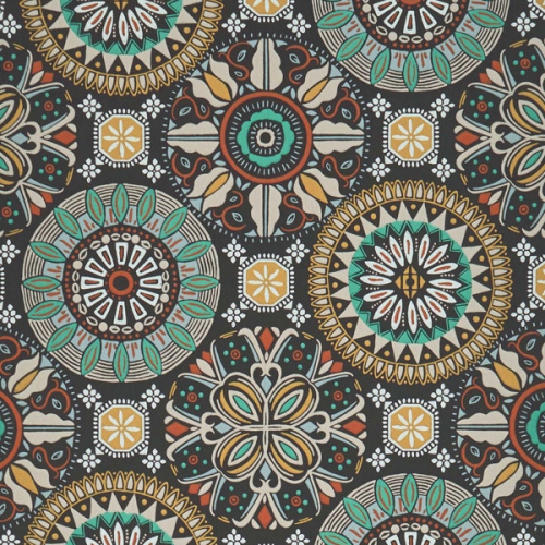 Papel pintado de mosaico en color marrón Rosetta W7337-01