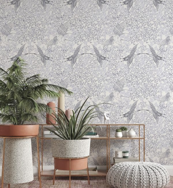 Papel pintado de aves en color azul Oriental Sense 35840 - Imagen 5
