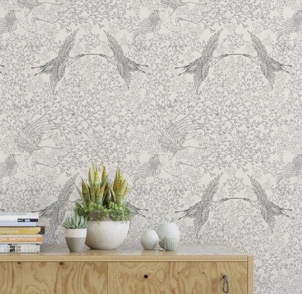 Papel pintado de aves en color azul Oriental Sense 35840 - Imagen 4