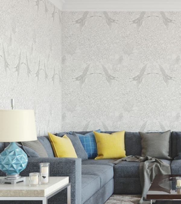 Papel pintado de aves en color azul Oriental Sense 35840 - Imagen 3