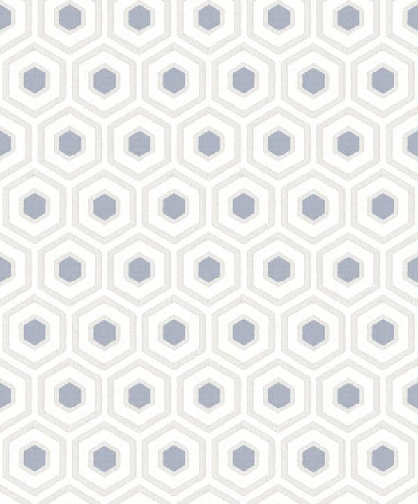 Papel pintado geométrico en color azul Amazzonia 22027