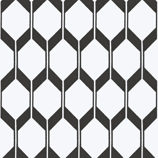 Papel pintado geométrico en color negro Amazzonia 22034