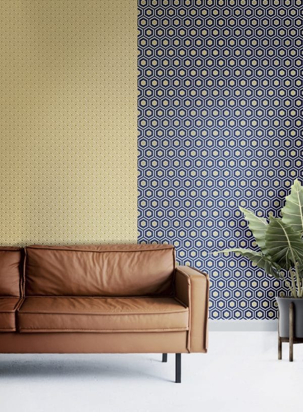 Papel pintado geométrico en color azul Amazzonia 22038 - Imagen 3