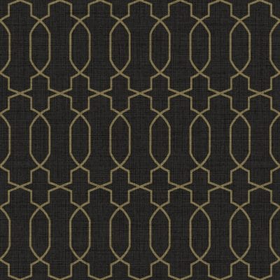 Papel pintado geométrico trellis en color negro Amazzonia 22059