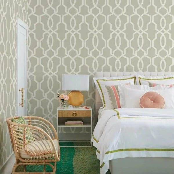 Papel pintado de trellis en color gris Hourglass Trellis GE3667 - Imagen 3