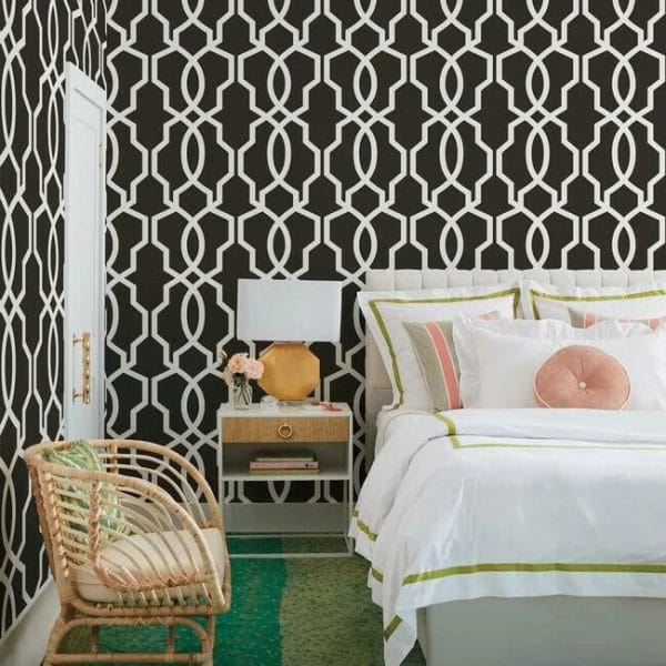 Papel pintado de trellis en color negro Hourglass Trellis GM7516 - Imagen 3