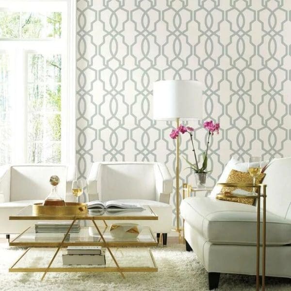 Papel pintado de trellis en color gris Hourglass Trellis GM7517 - Imagen 4