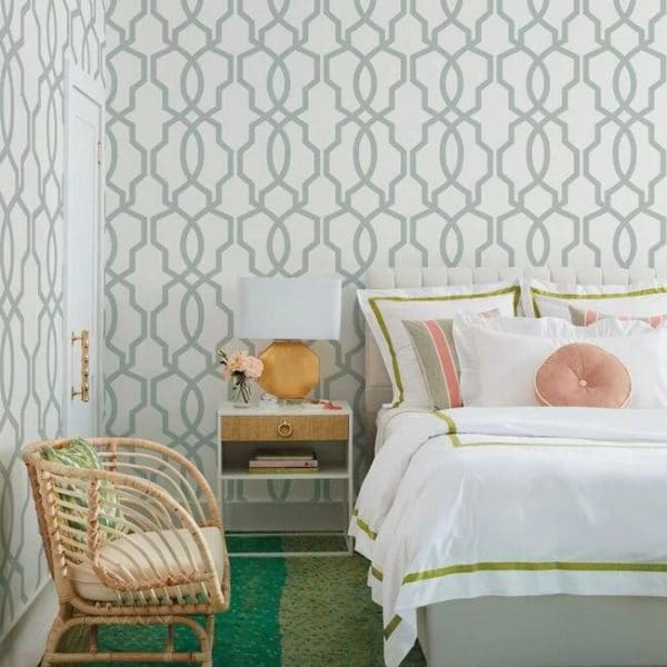 Papel pintado de trellis en color gris Hourglass Trellis GM7517 - Imagen 3