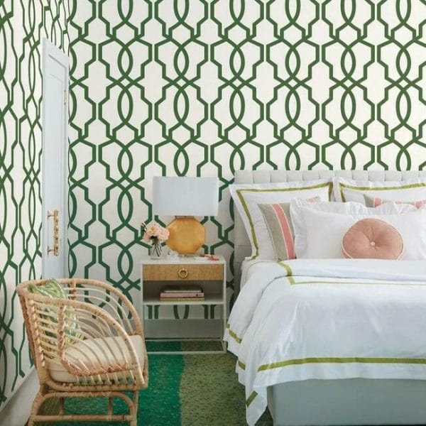 Papel pintado de trellis en color verde Hourglass Trellis GM7519 - Imagen 4