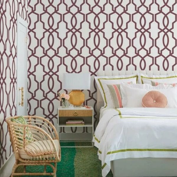 Papel pintado de trellis en color morado Hourglass Trellis GM7520 - Imagen 3