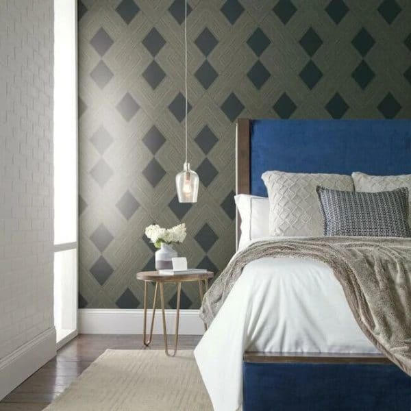 Papel pintado de rombos en color gris Beveled Edge GM7538 - Imagen 4