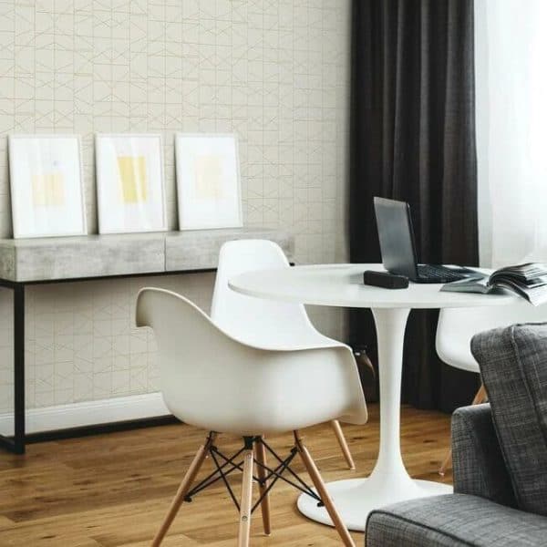 Papel pintado de geométrico moderno en color beige Modern Perspective GM7543 - Imagen 3