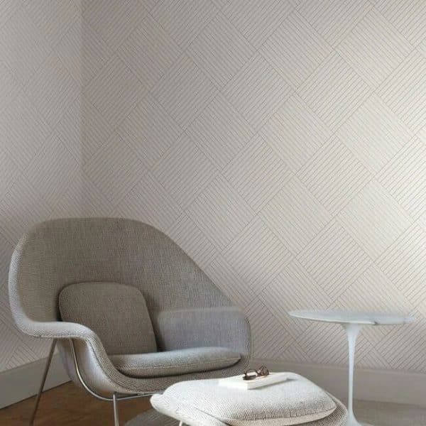 Papel pintado de geométrico clásico en color blanco y dorado Twisted Tailor GM7564 - Imagen 3