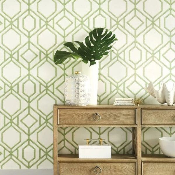 Papel pintado de trellis en color verde Sawgrass Trellis TC2631 - Imagen 4