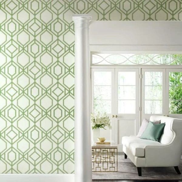 Papel pintado de trellis en color verde Sawgrass Trellis TC2631 - Imagen 3