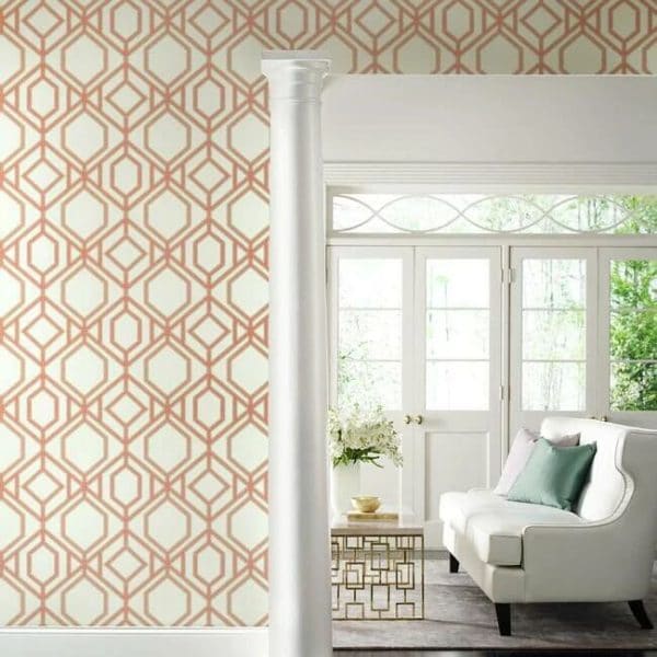 Papel pintado de trellis en color naranja Sawgrass Trellis TC2636 - Imagen 3