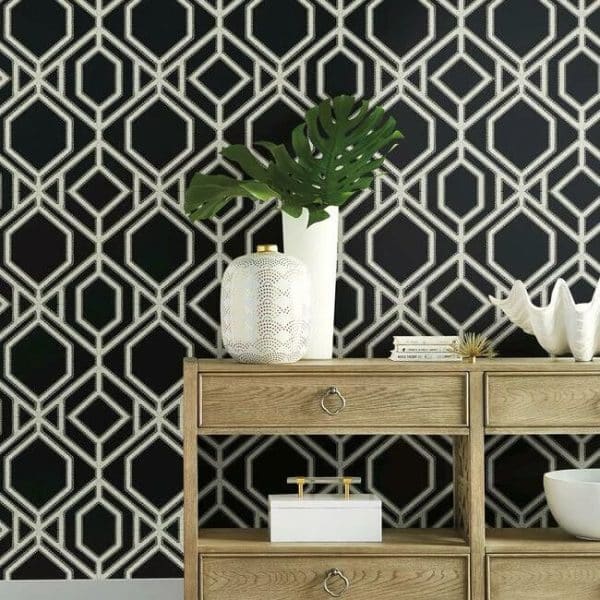 Papel pintado de trellis en color negro Sawgrass Trellis TC2637 - Imagen 4