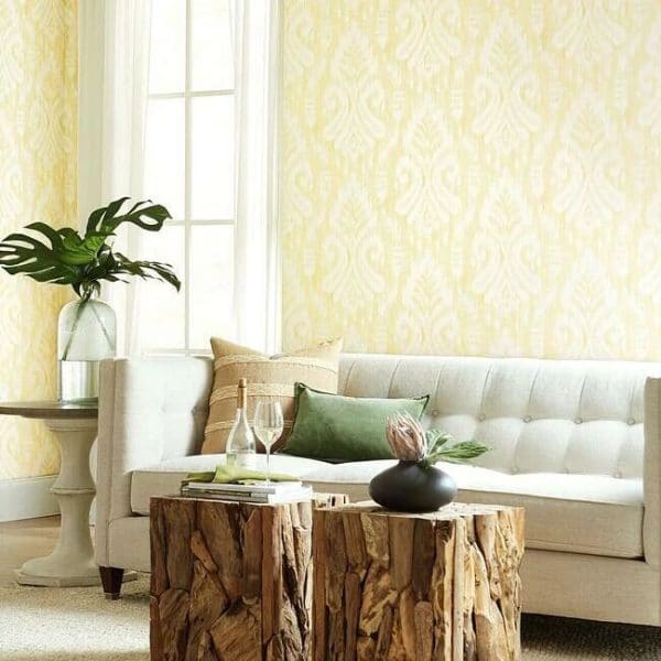 Papel pintado de ikat en color amarillo Hawthorne Ikat TC2641 - Imagen 3