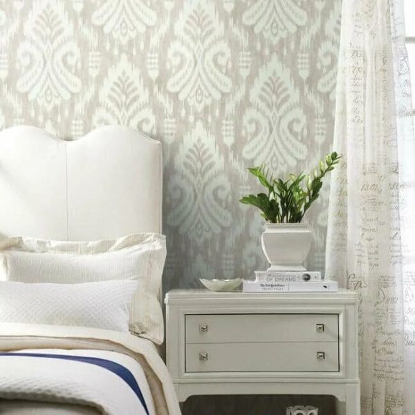 Papel pintado de ikat en color gris claro Hawthorne Ikat TC2642 - Imagen 4