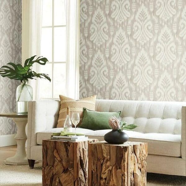 Papel pintado de ikat en color gris claro Hawthorne Ikat TC2642 - Imagen 3
