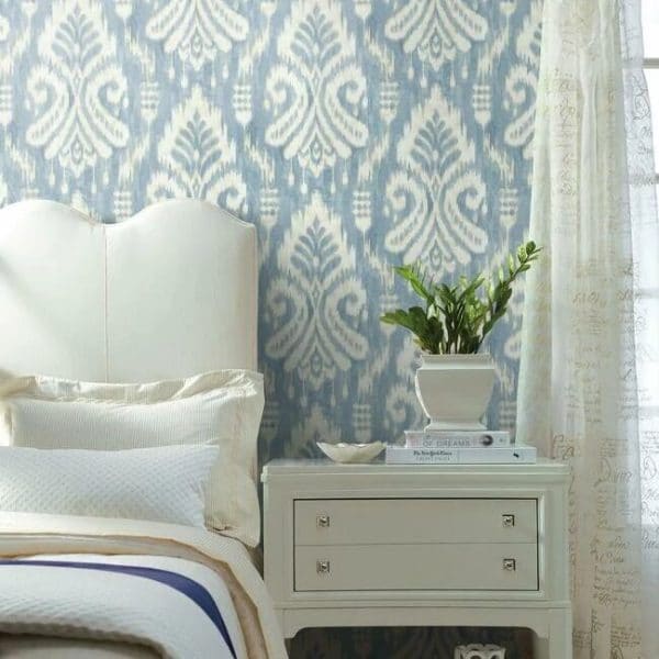 Papel pintado de ikat en color azul Hawthorne Ikat TC2644 - Imagen 4