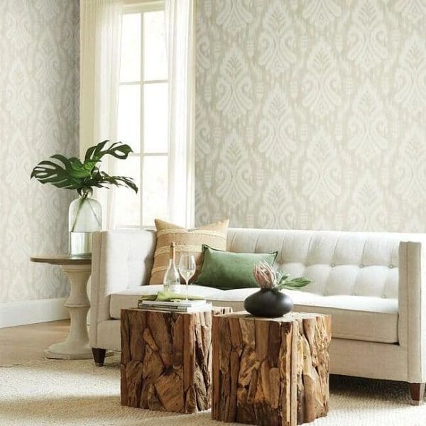 Papel pintado de ikat en color beige Hawthorne Ikat TC2647 - Imagen 3