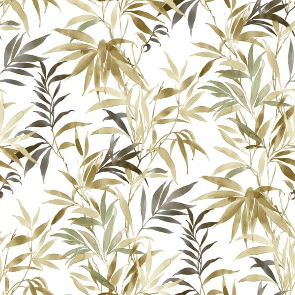 Papel pintado de hojas en color beige Amazzonia 22016