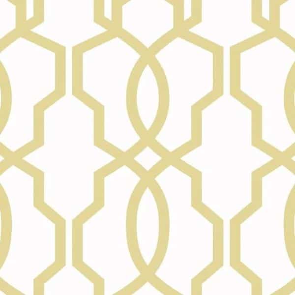 Papel pintado de trellis en color amarillo Hourglass Trellis GM7518