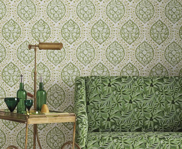 Papel pintado de medallones en color verde Marguerite NCW4304-01 - Imagen 3