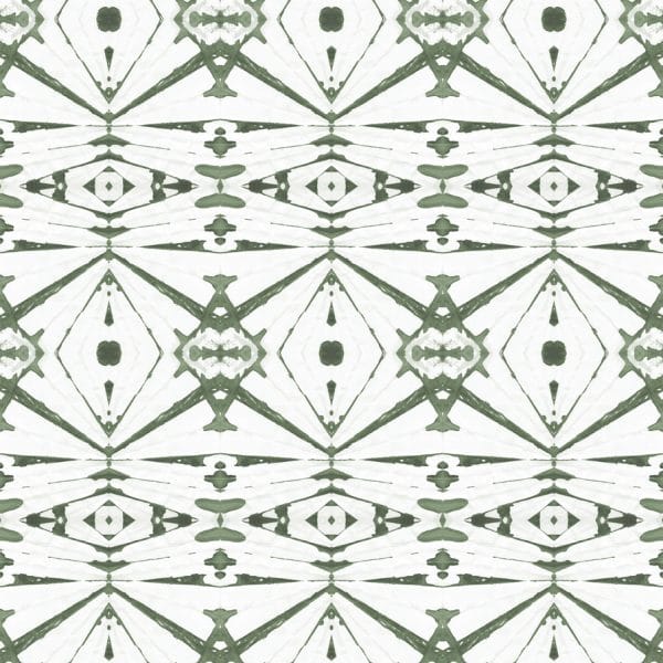 Papel pintado abstracto en color verde Oriental Sense 35861