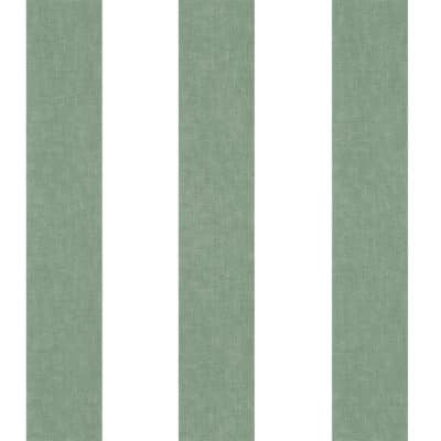 Papel pintado de rayas color verde Oriental Sense 35894