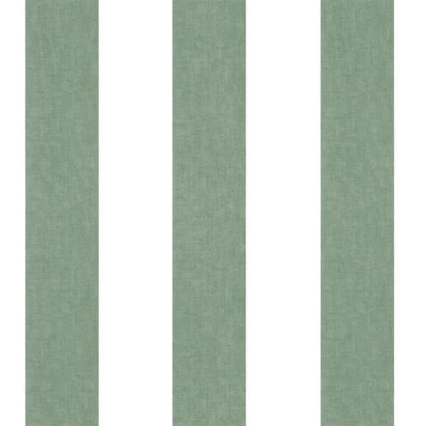 Papel pintado de rayas color verde Oriental Sense 35894