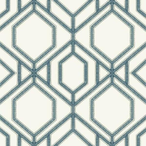 Papel pintado de trellis en color azul Sawgrass Trellis TC2634