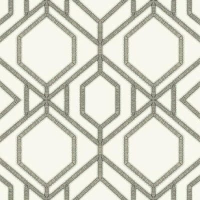 Papel pintado de trellis en color gris Sawgrass Trellis TC2635