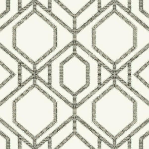 Papel pintado de trellis en color gris Sawgrass Trellis TC2635